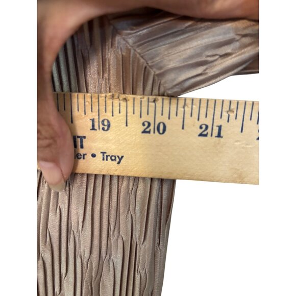 Vintage Hal Ferman Midi Dress Size 14 Gold Chevron Metallic Pattern USA Elegant - Picture 7 of 10